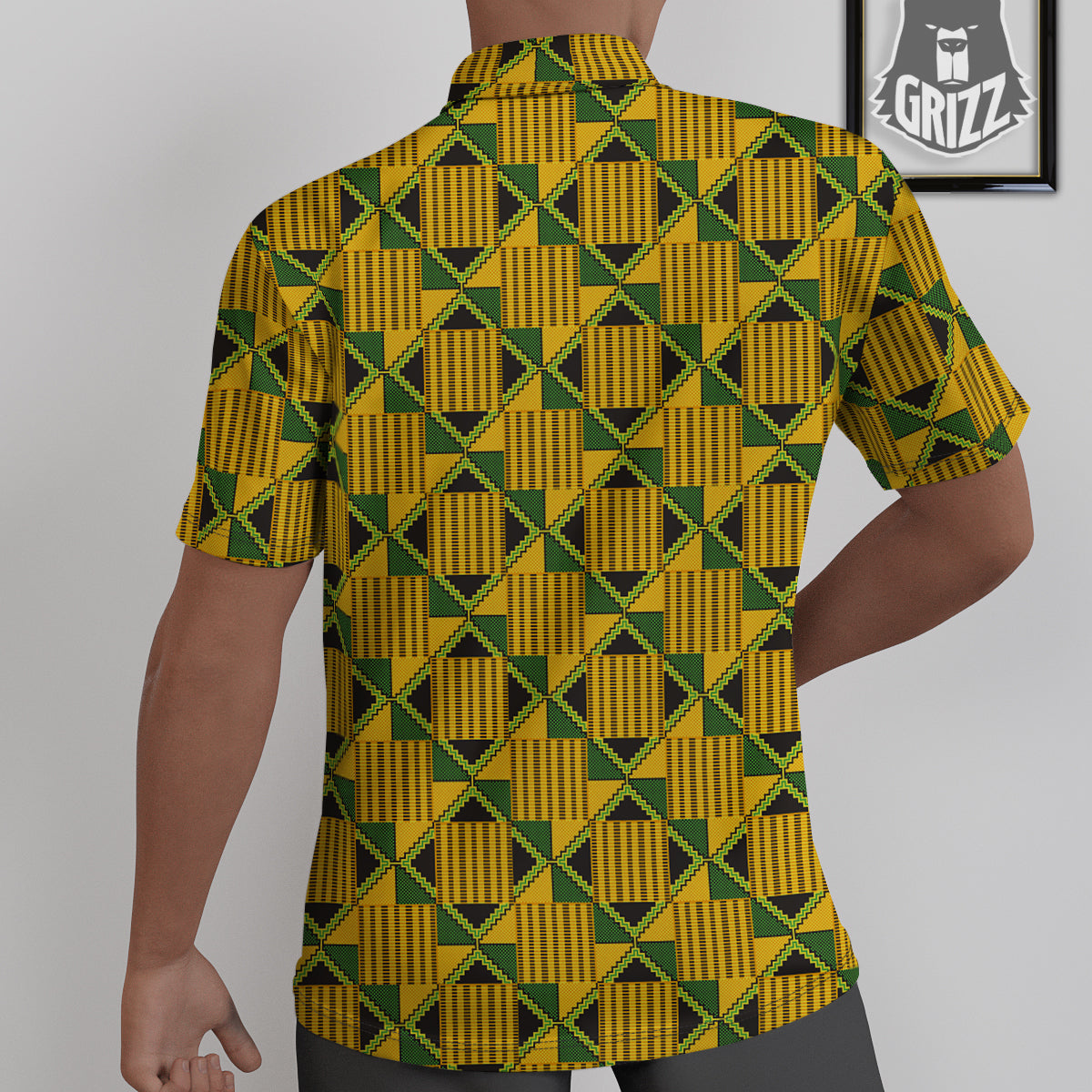 Kente Yellow Print Pattern Untucked Shirts-grizzshop
