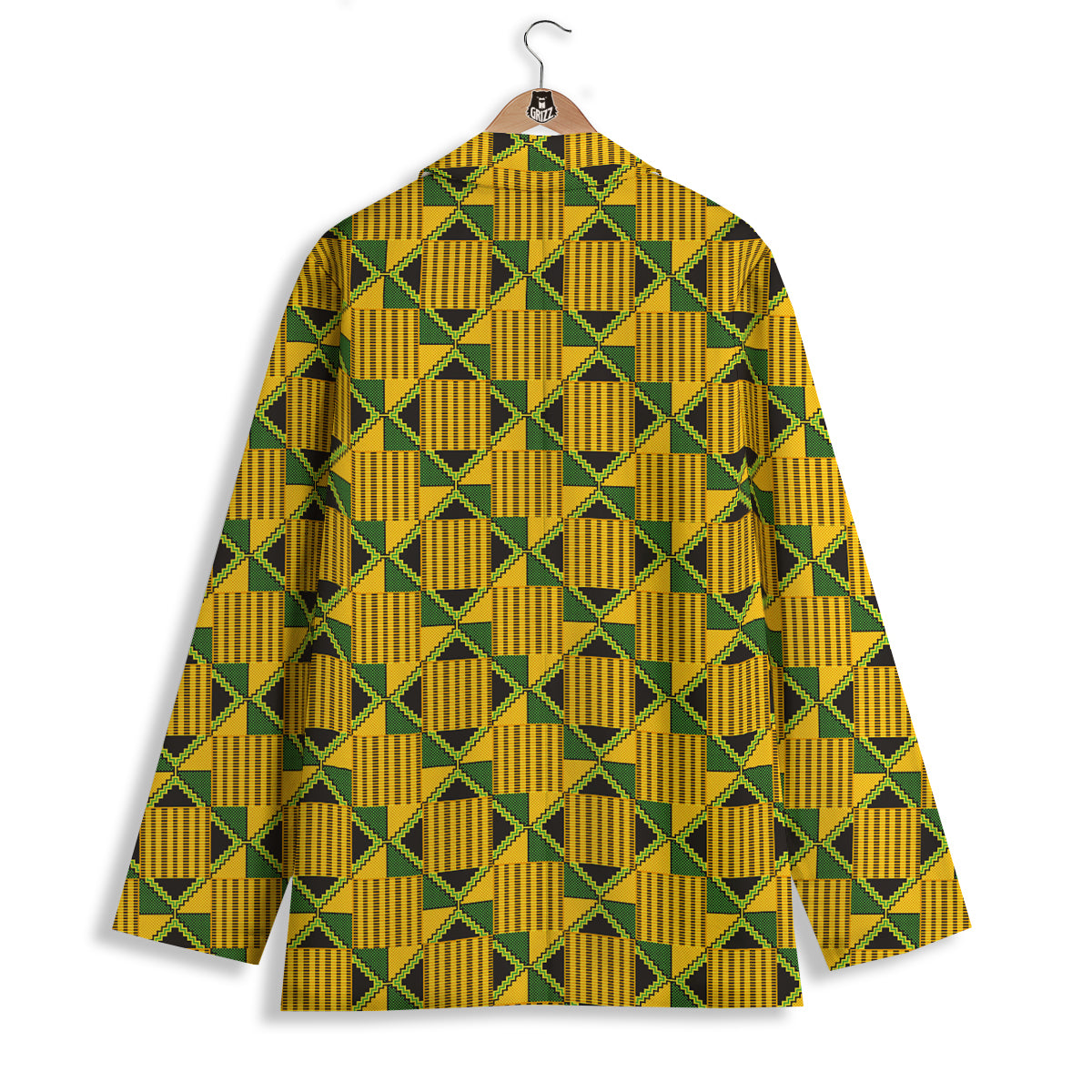 Kente Yellow Print Pattern Women's Blazer-grizzshop