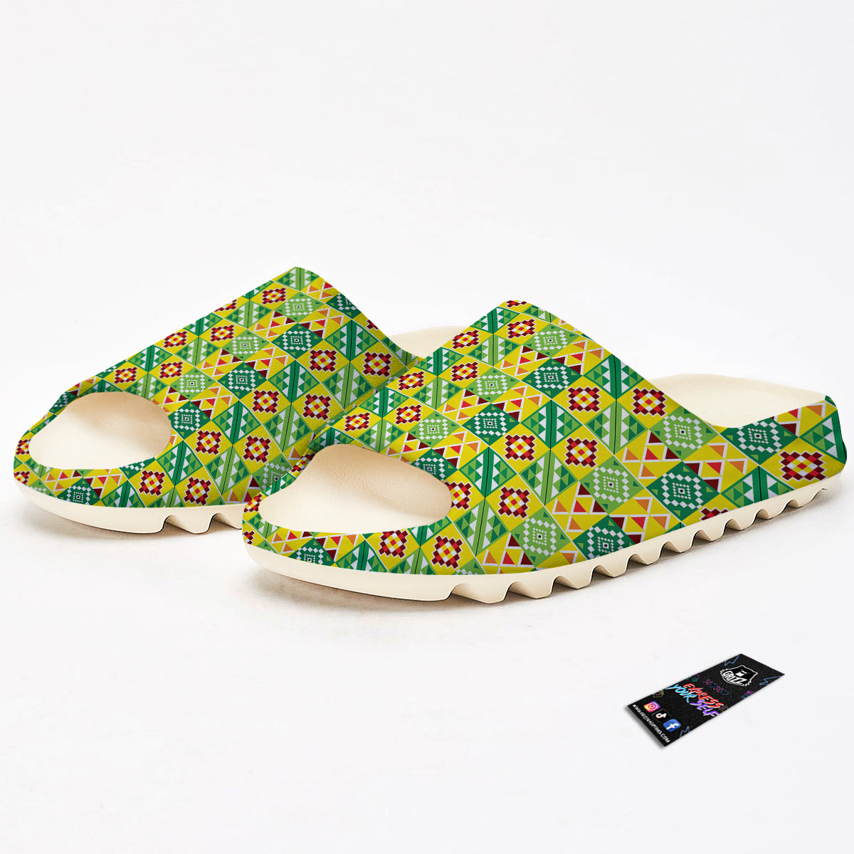 Kente Asante Print Pattern Sandals-grizzshop