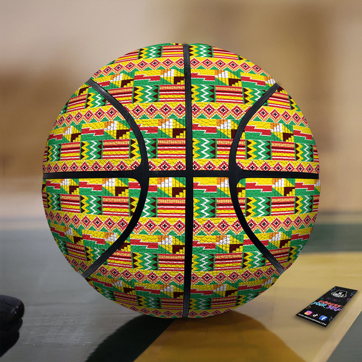 Kente Ashanti Print Pattern Basketball