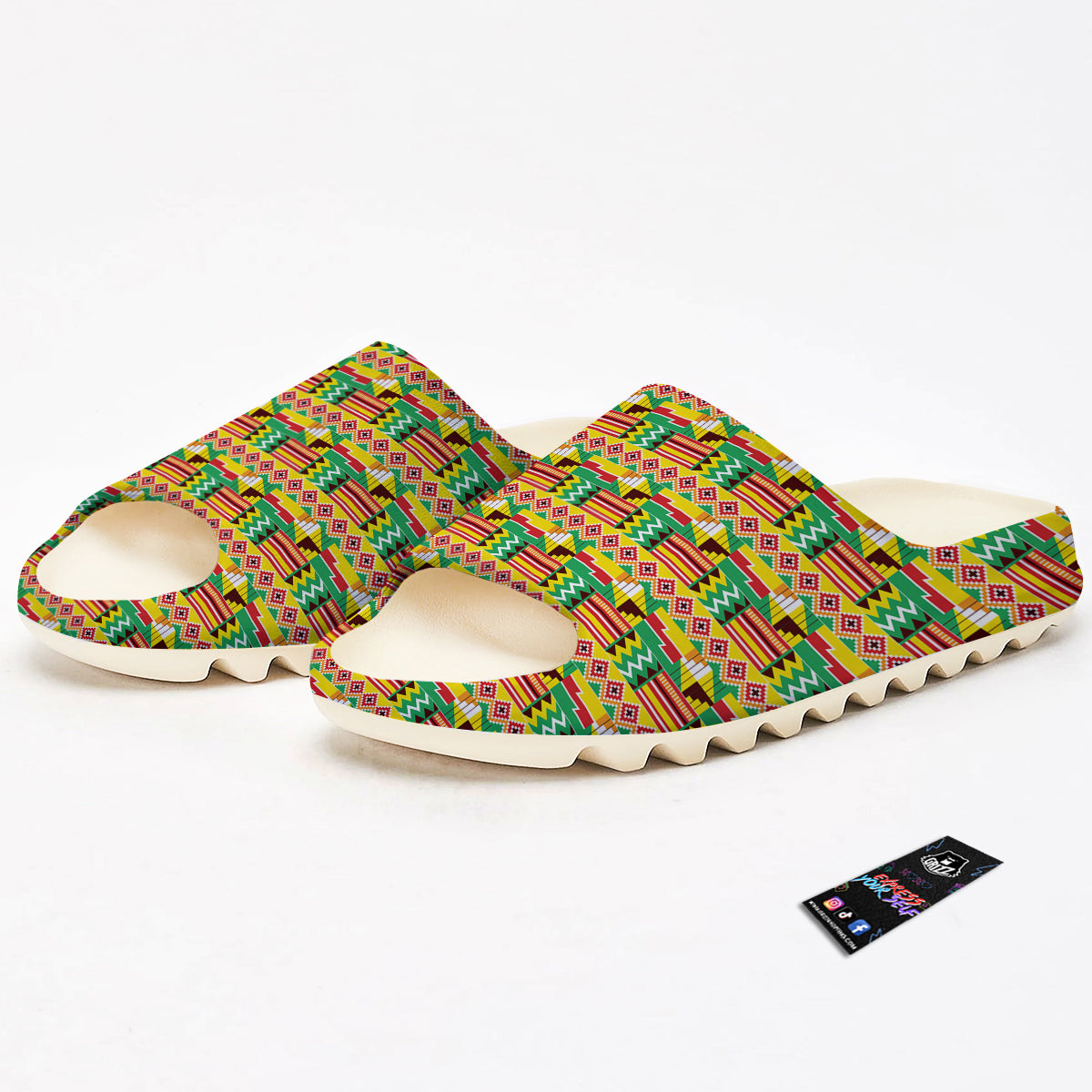 Kente Ashanti Print Pattern Sandals-grizzshop