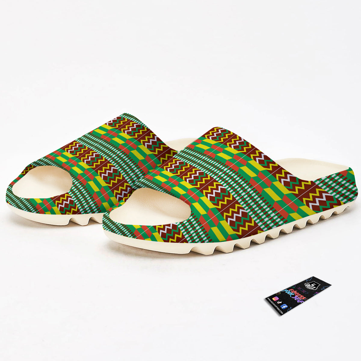 Kente Tribal West African Print Pattern Sandals-grizzshop