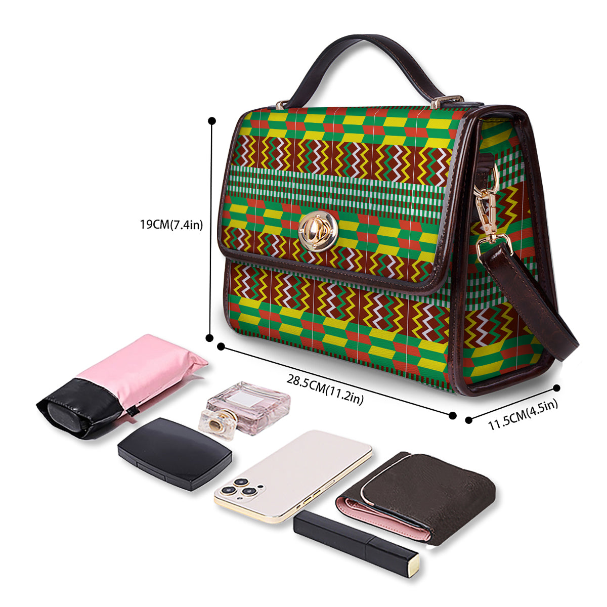 Kente Tribal West African Print Pattern Women's Satchel Bag