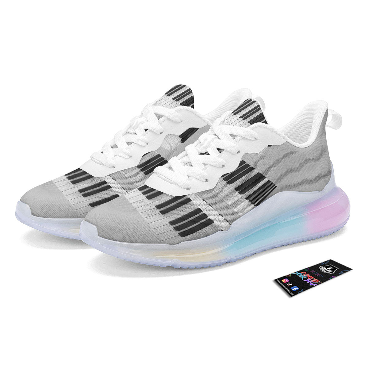 Keyboard Spiral Piano Print Running Sneakers-grizzshop