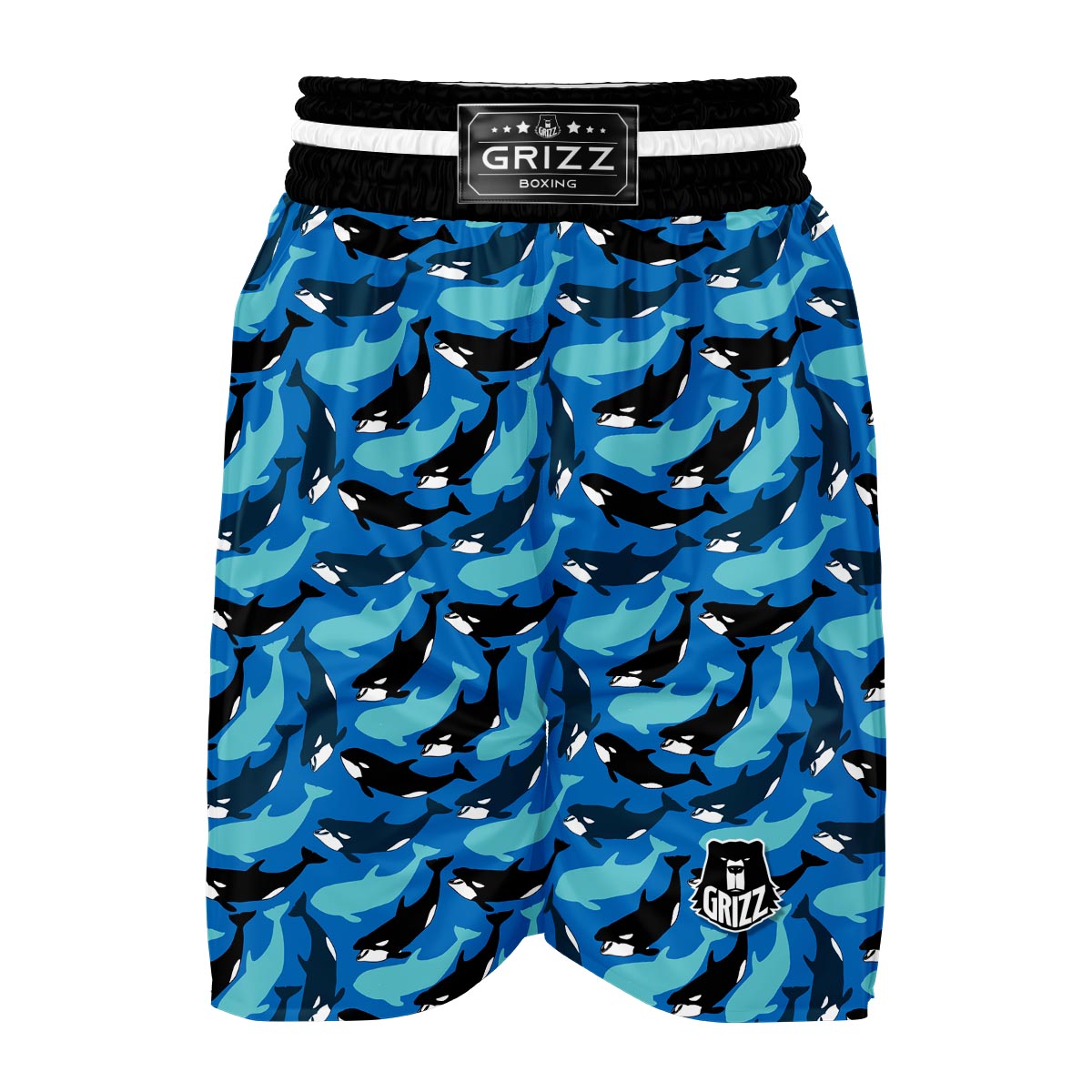 Killer Whale Orca Pattern Print Boxing Shorts-grizzshop