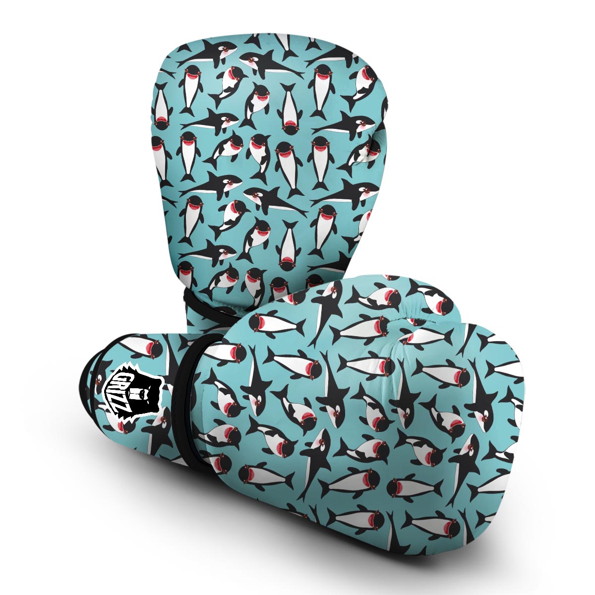 Killer Whale Orca Print Pattern Boxing Gloves-grizzshop