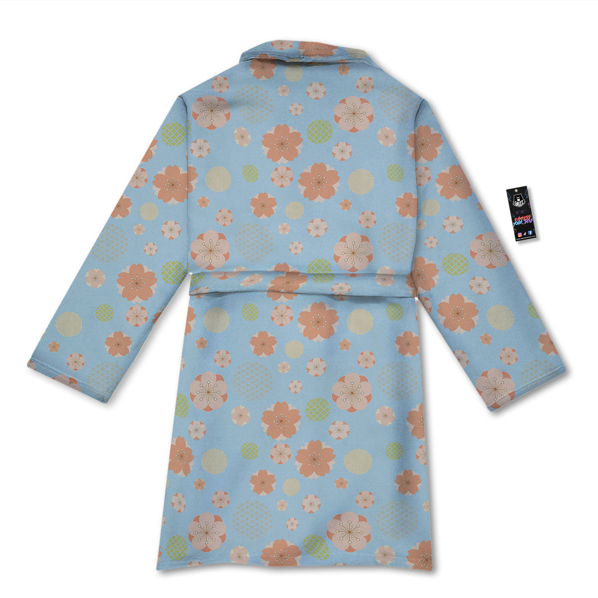 Kimono Cherry Blossom Print Pattern Bathrobe-grizzshop