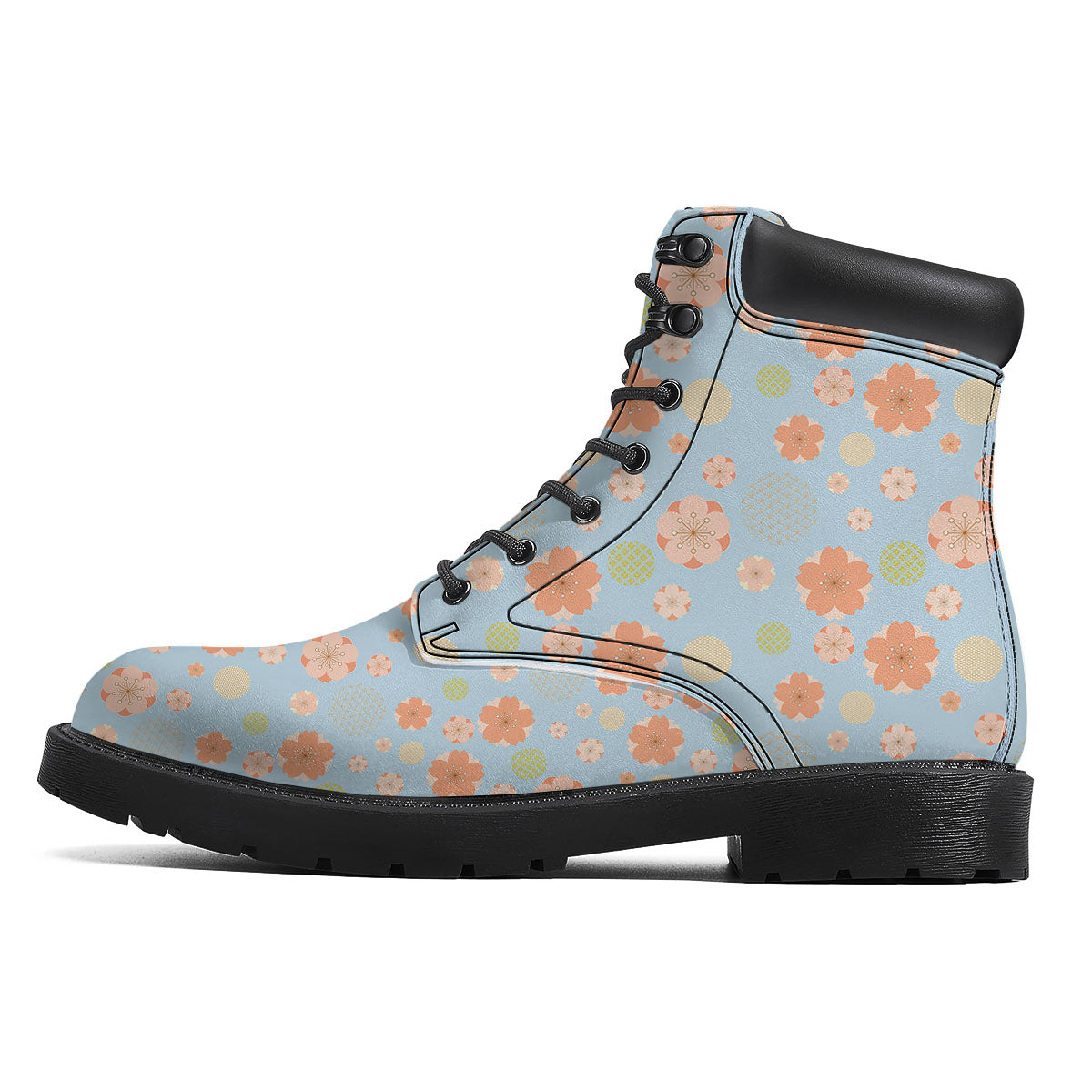 Kimono Cherry Blossom Print Pattern Boots-grizzshop