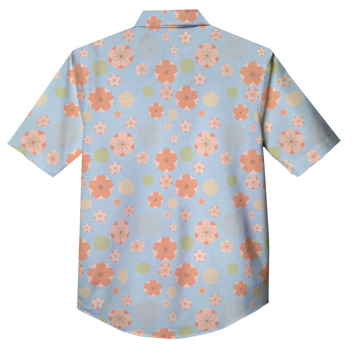 Kimono Cherry Blossom Print Pattern Button Up Shirt-grizzshop