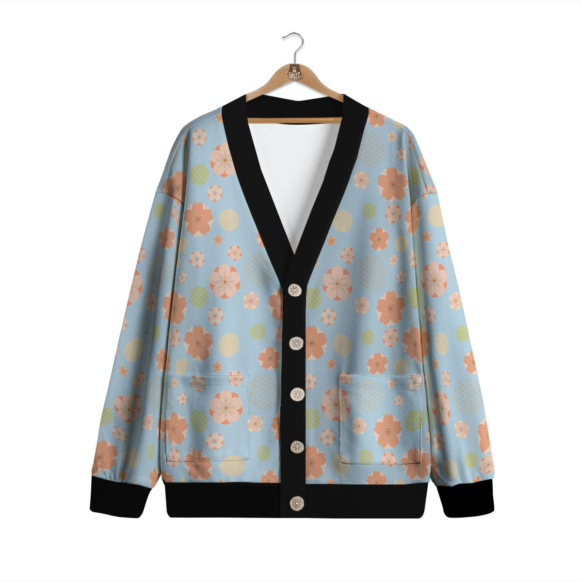 Kimono Cherry Blossom Print Pattern Cardigan-grizzshop