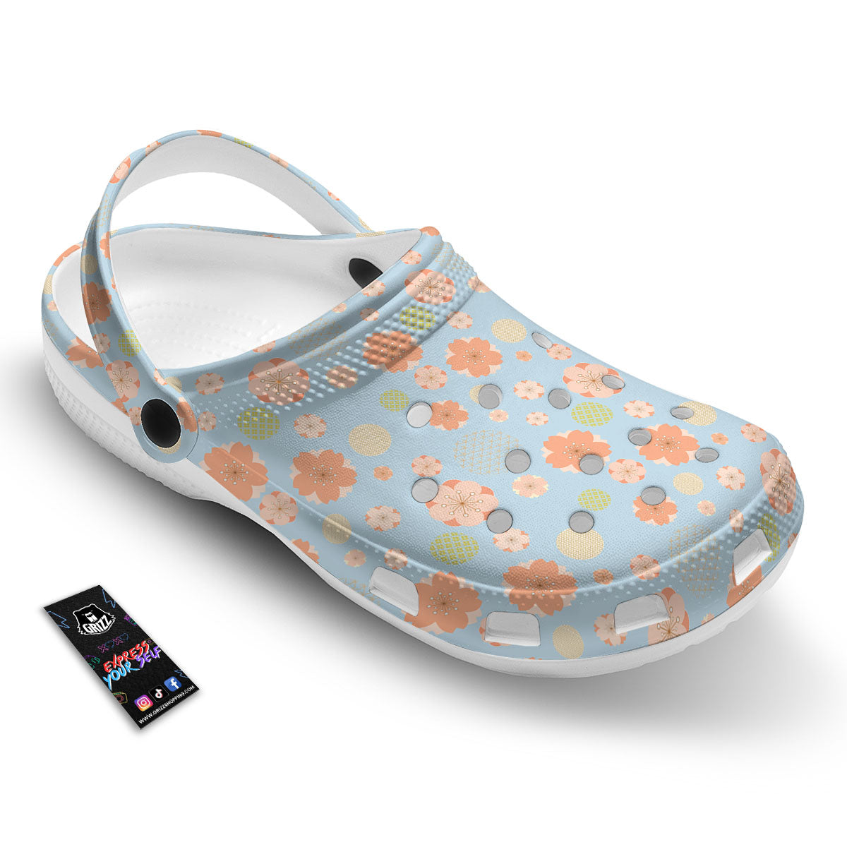 Kimono Cherry Blossom Print Pattern Clog-grizzshop
