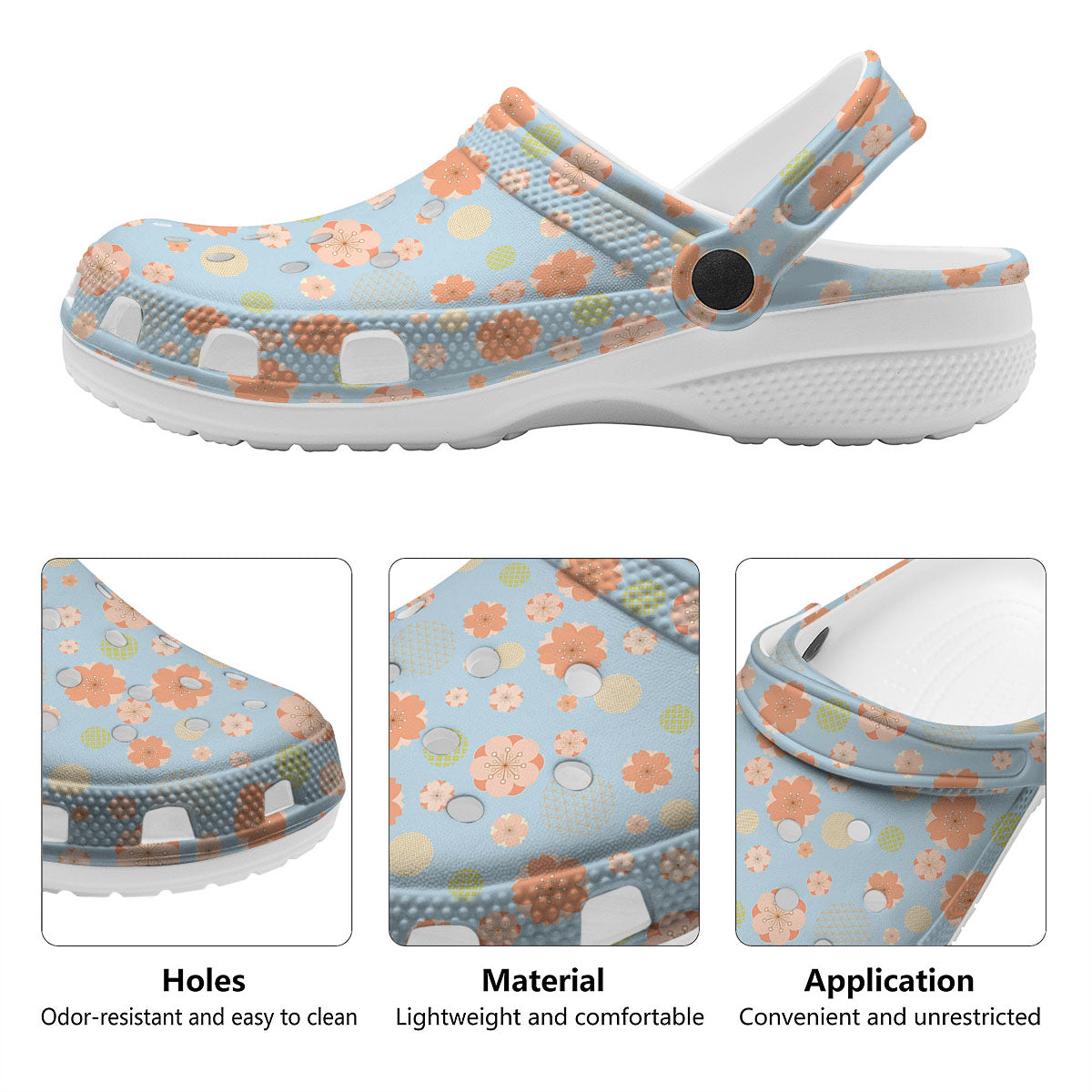 Kimono Cherry Blossom Print Pattern Clog-grizzshop