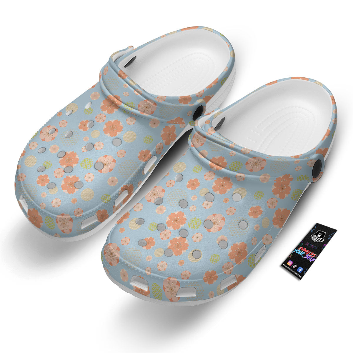 Kimono Cherry Blossom Print Pattern Clog-grizzshop