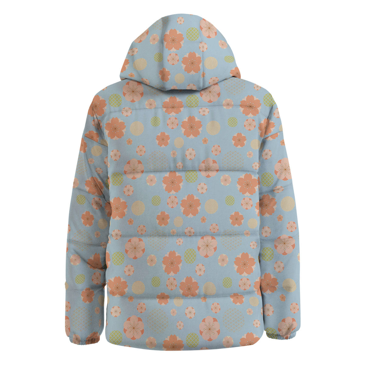 Kimono Cherry Blossom Print Pattern Down Jacket-grizzshop