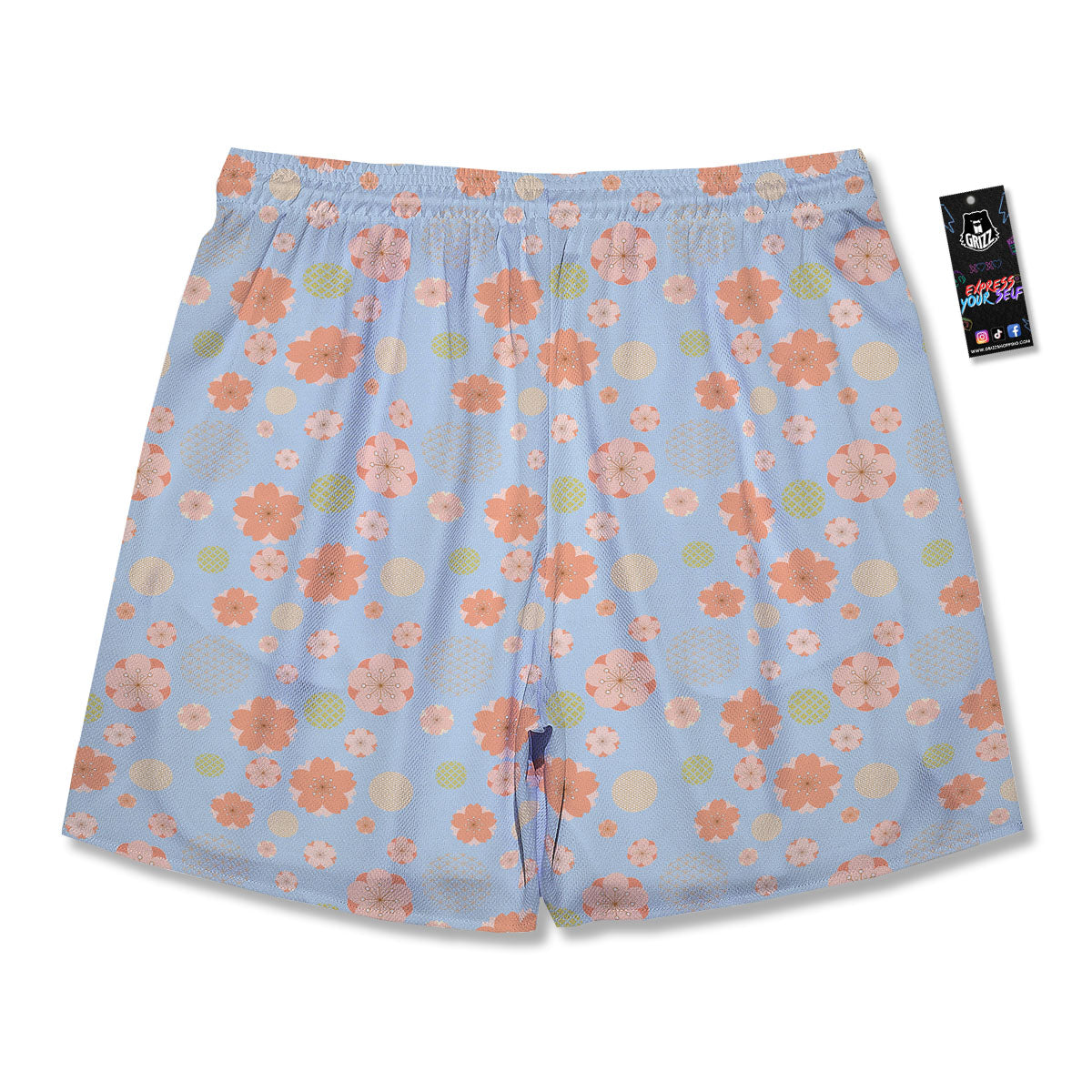 Kimono Cherry Blossom Print Pattern Men's Running Shorts-grizzshop