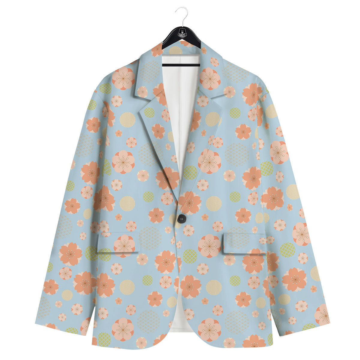 Kimono Cherry Blossom Print Pattern Men's Sport Coat-grizzshop