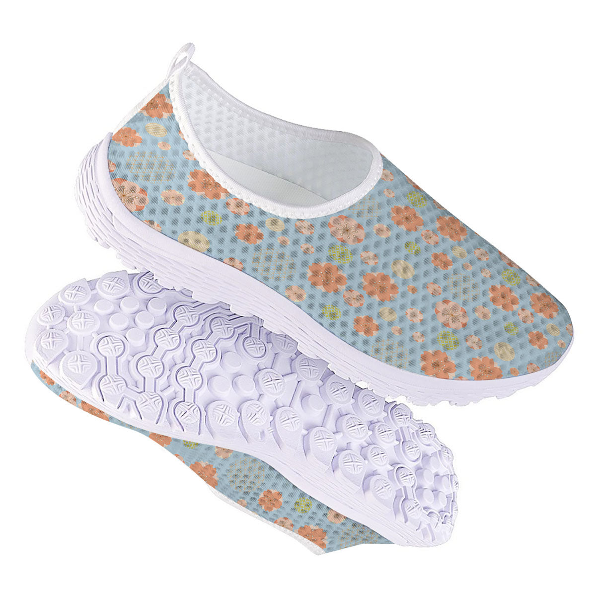 Kimono Cherry Blossom Print Pattern Nurse Shoes-grizzshop