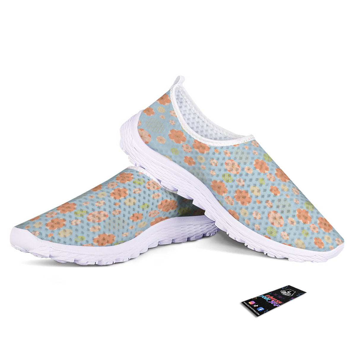 Kimono Cherry Blossom Print Pattern Nurse Shoes-grizzshop