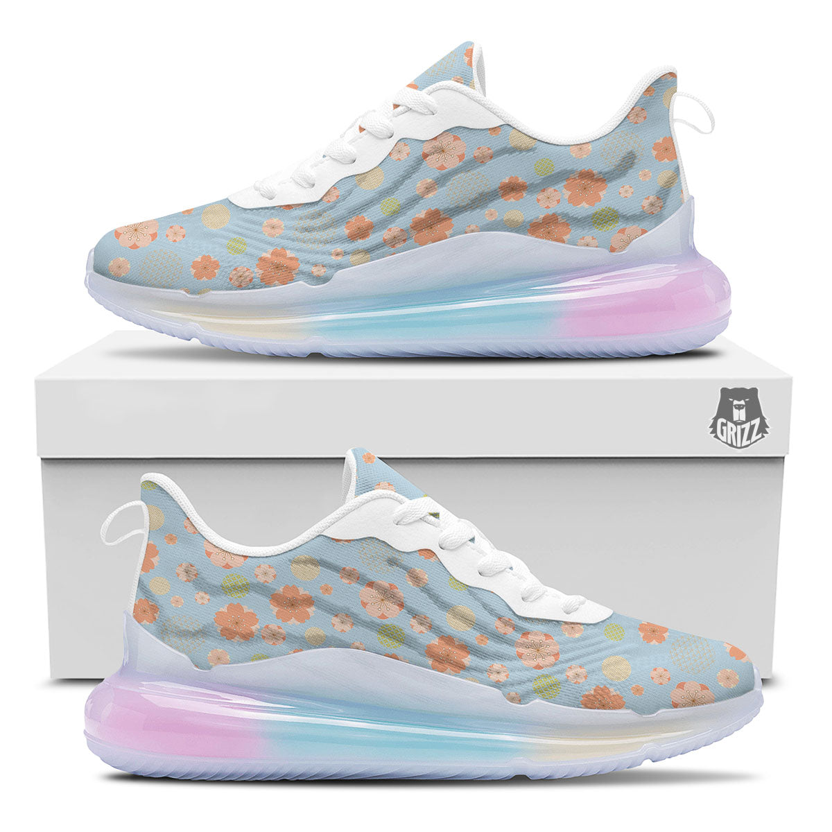 Kimono Cherry Blossom Print Pattern Running Sneakers-grizzshop