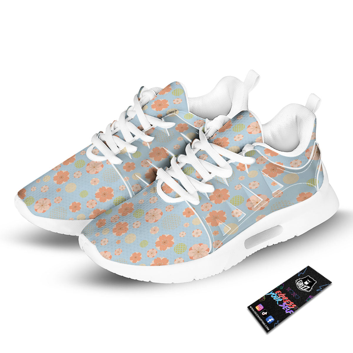 Kimono Cherry Blossom Print Pattern Tennis Shoes-grizzshop