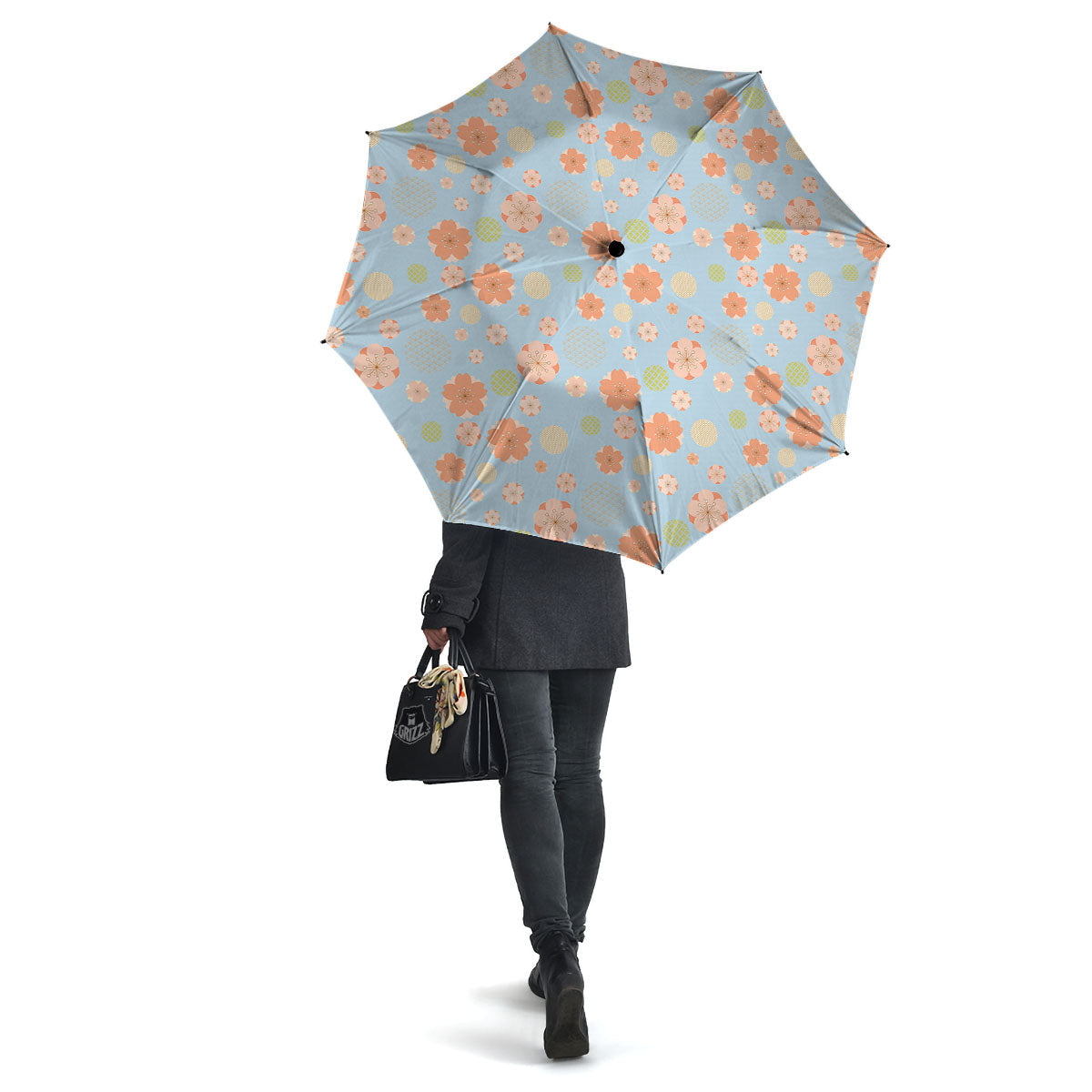 Kimono Cherry Blossom Print Pattern Umbrella-grizzshop