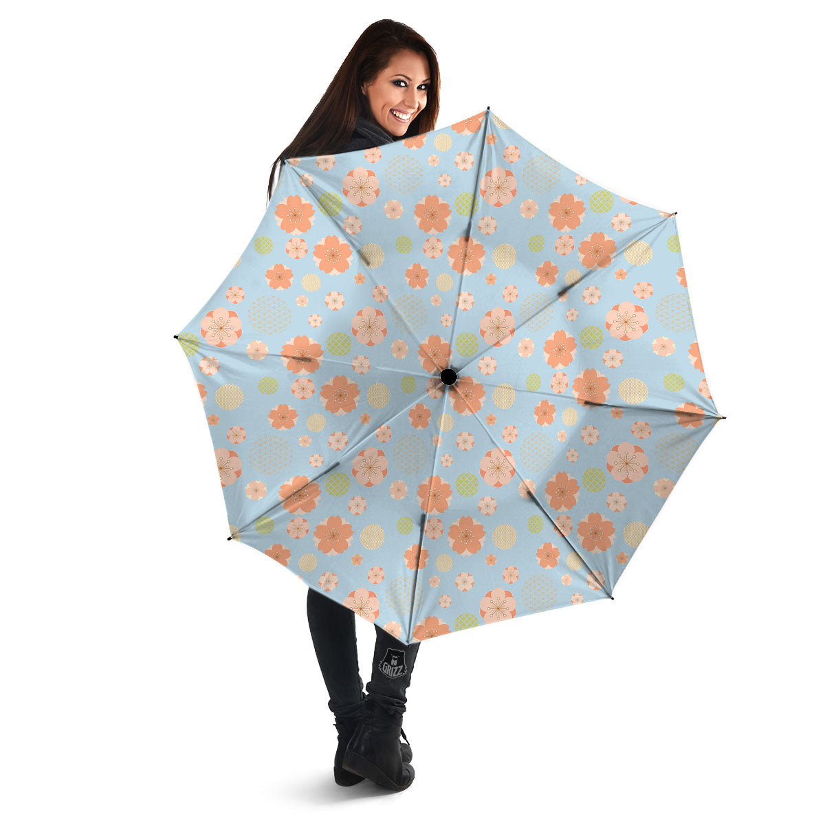 Kimono Cherry Blossom Print Pattern Umbrella-grizzshop