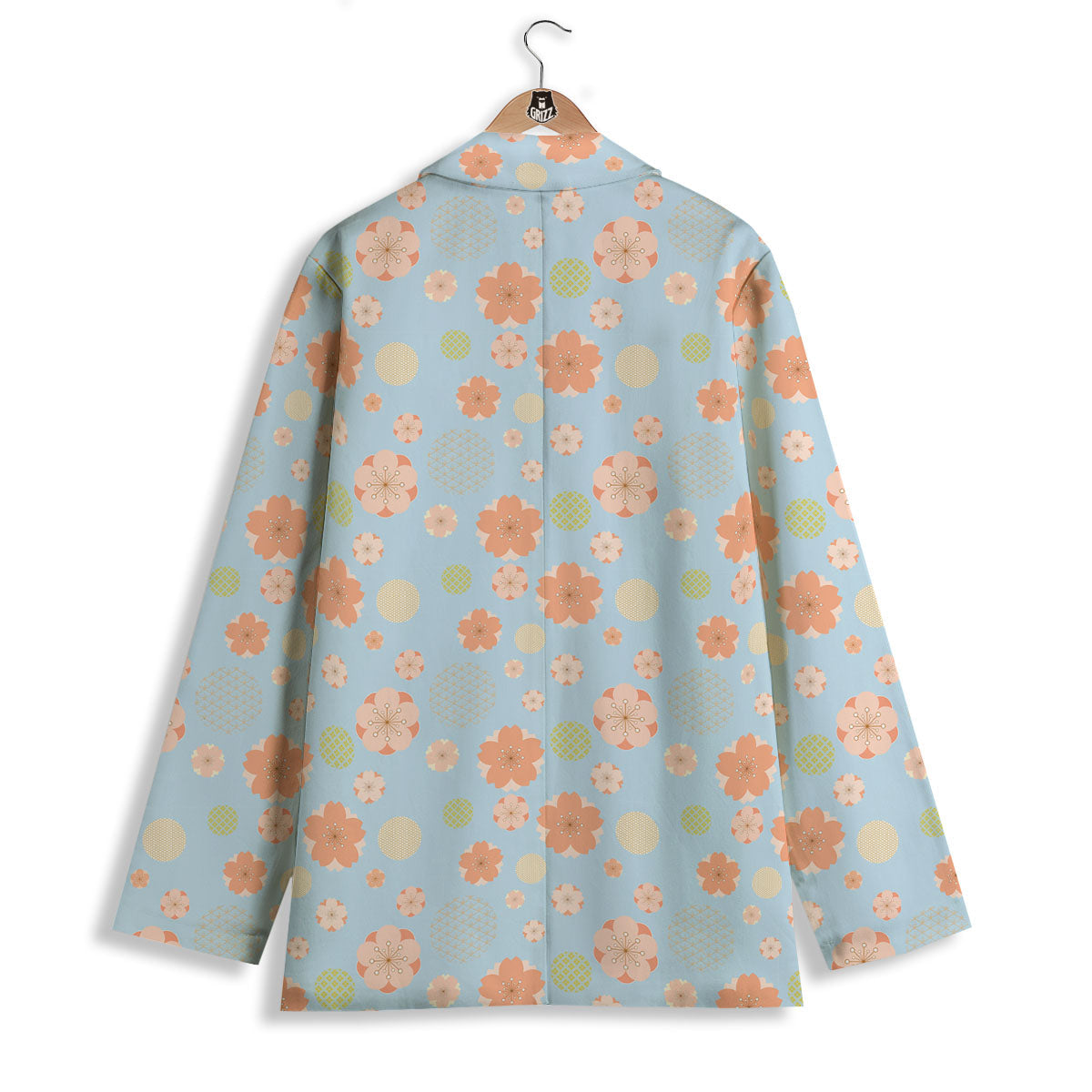 Kimono Cherry Blossom Print Pattern Women's Blazer-grizzshop