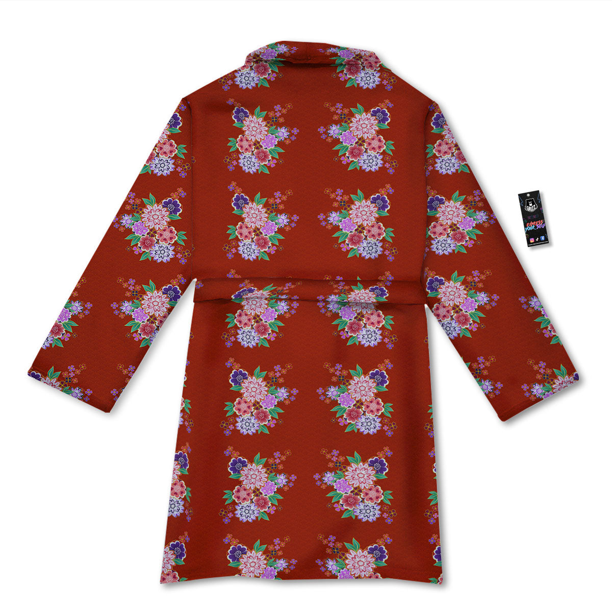 Kimono Floral Print Pattern Bathrobe-grizzshop