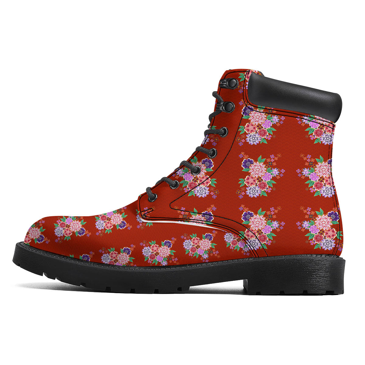 Kimono Floral Print Pattern Boots-grizzshop