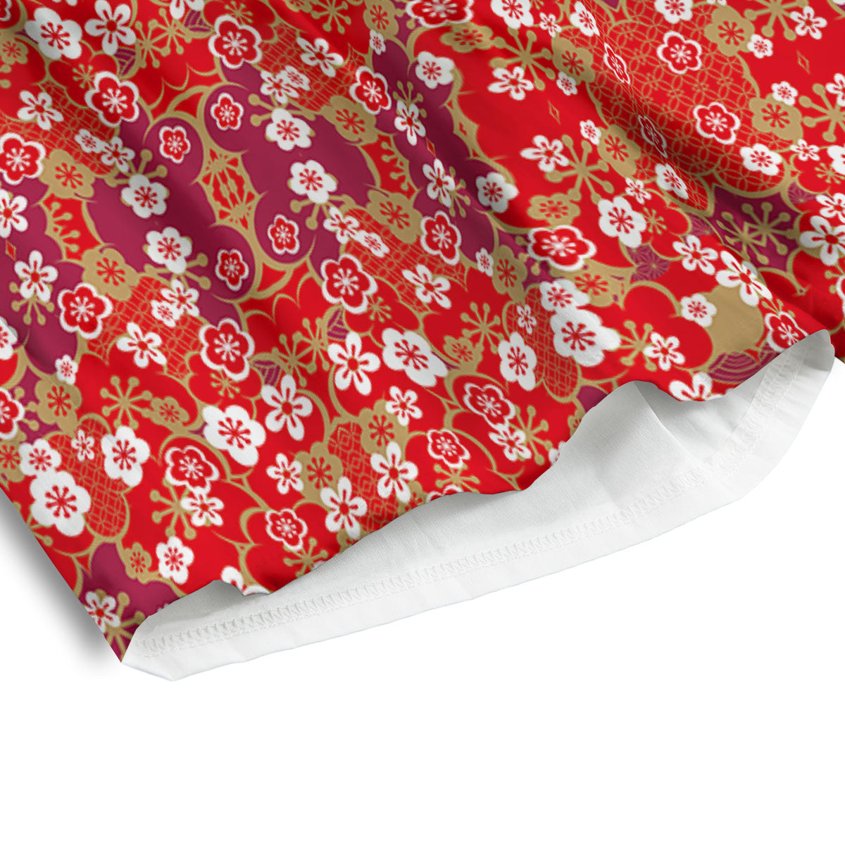 Kimono Flower Print Pattern Men's Athletic Shorts-grizzshop