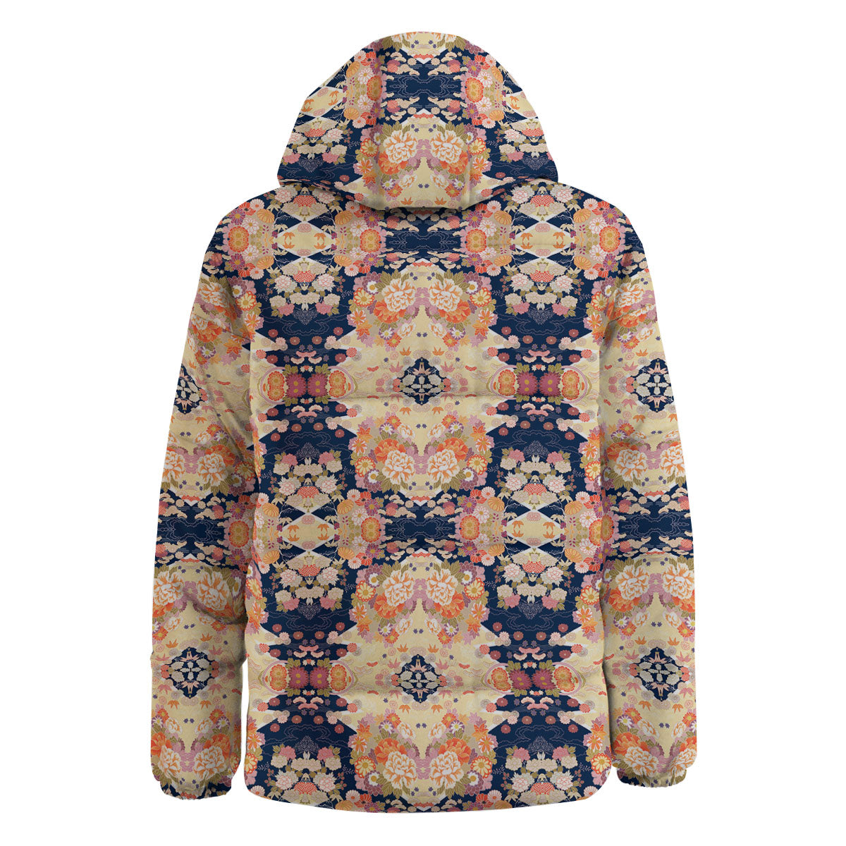Kimono Japanese Print Pattern Down Jacket-grizzshop