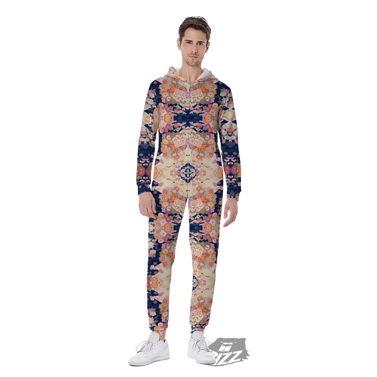 Kimono Japanese Print Pattern Men's Jumpsuit-grizzshop