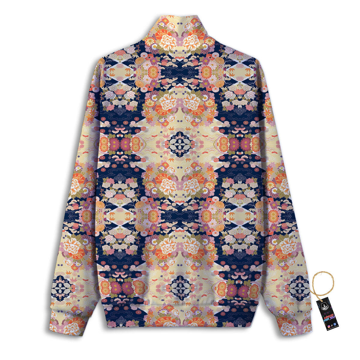 Kimono Japanese Print Pattern Track Jacket-grizzshop