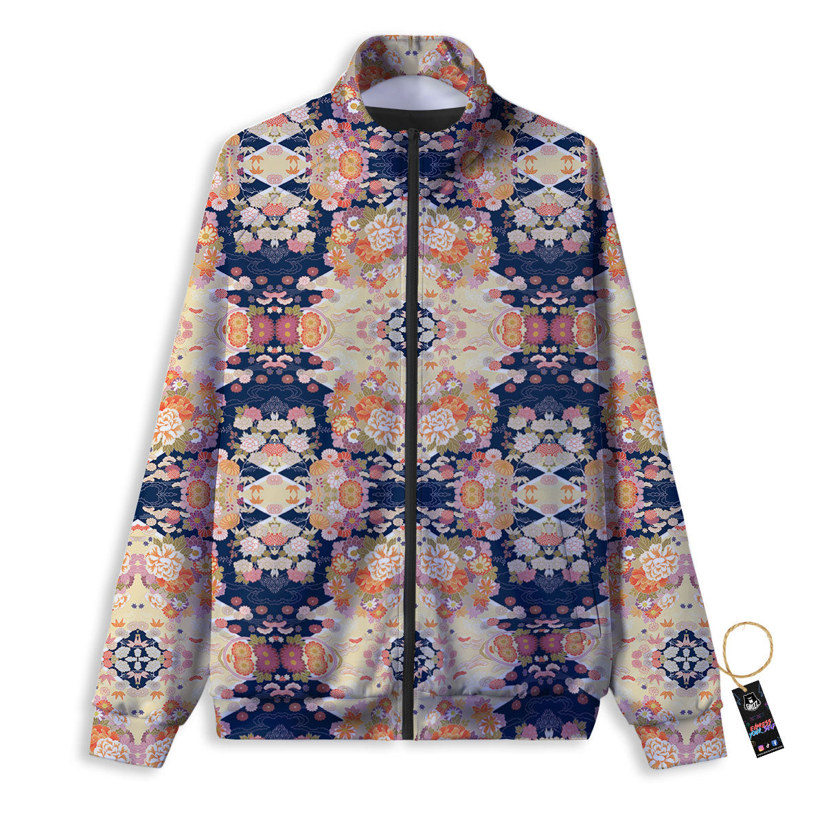 Kimono Japanese Print Pattern Track Jacket-grizzshop