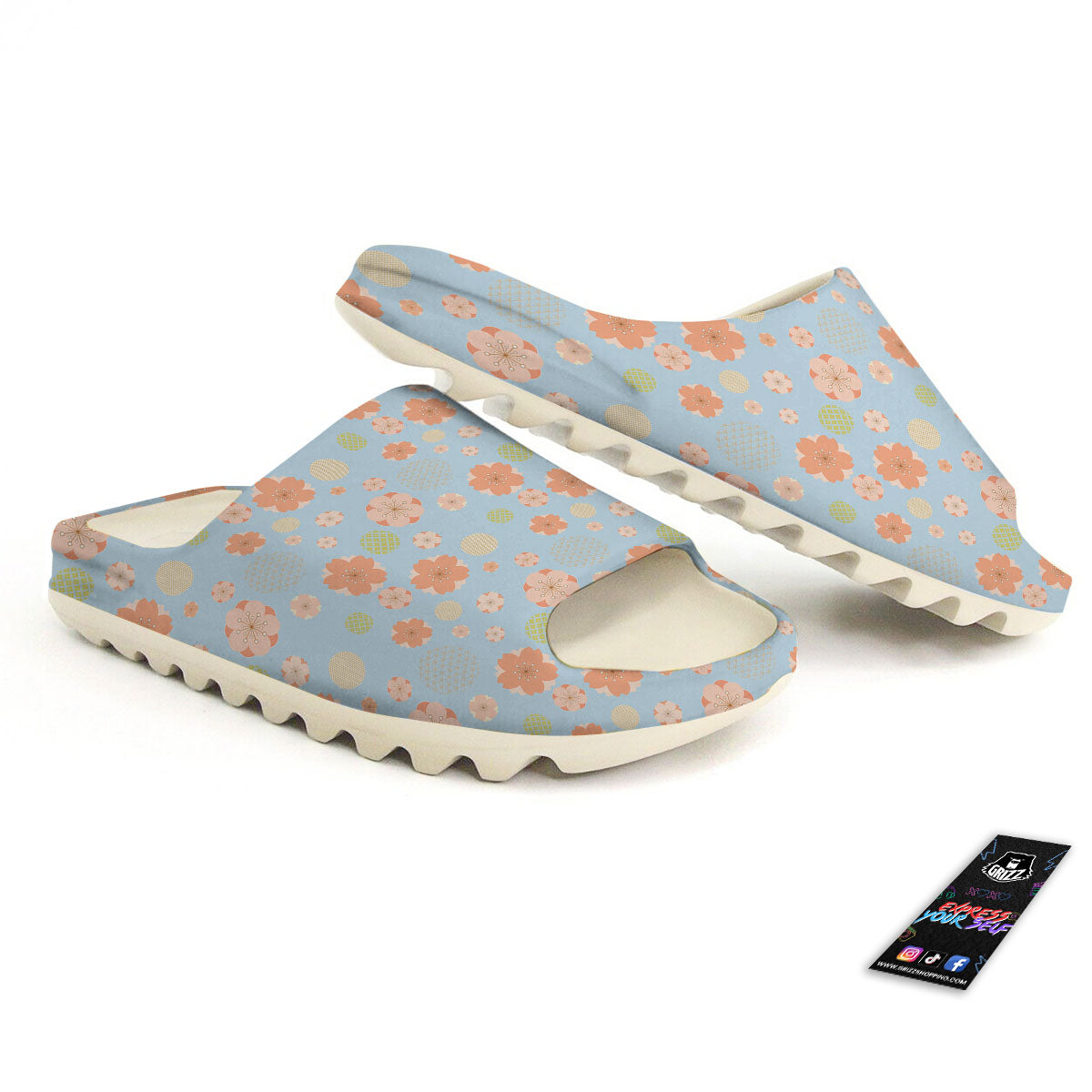 Kimono Cherry Blossom Print Pattern Sandals-grizzshop
