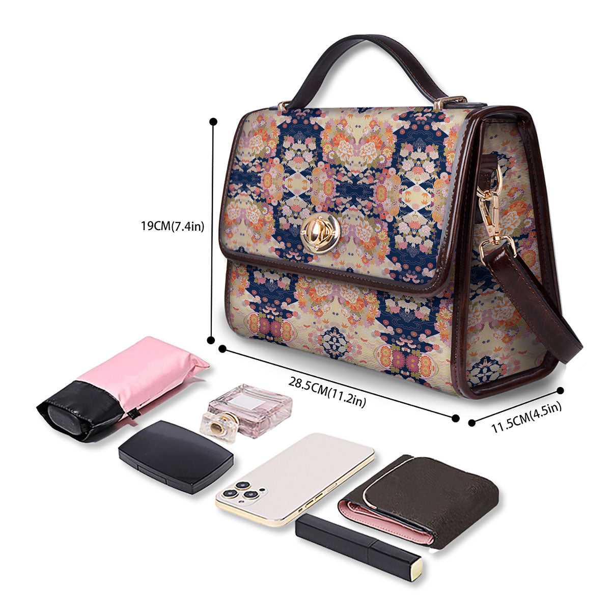 Kimono Japanese Print Pattern Women's Satchel Bag
