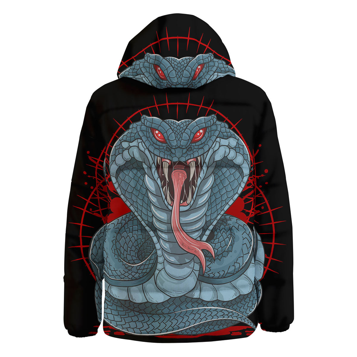King Cobra Body Blue Print Down Jacket-grizzshop