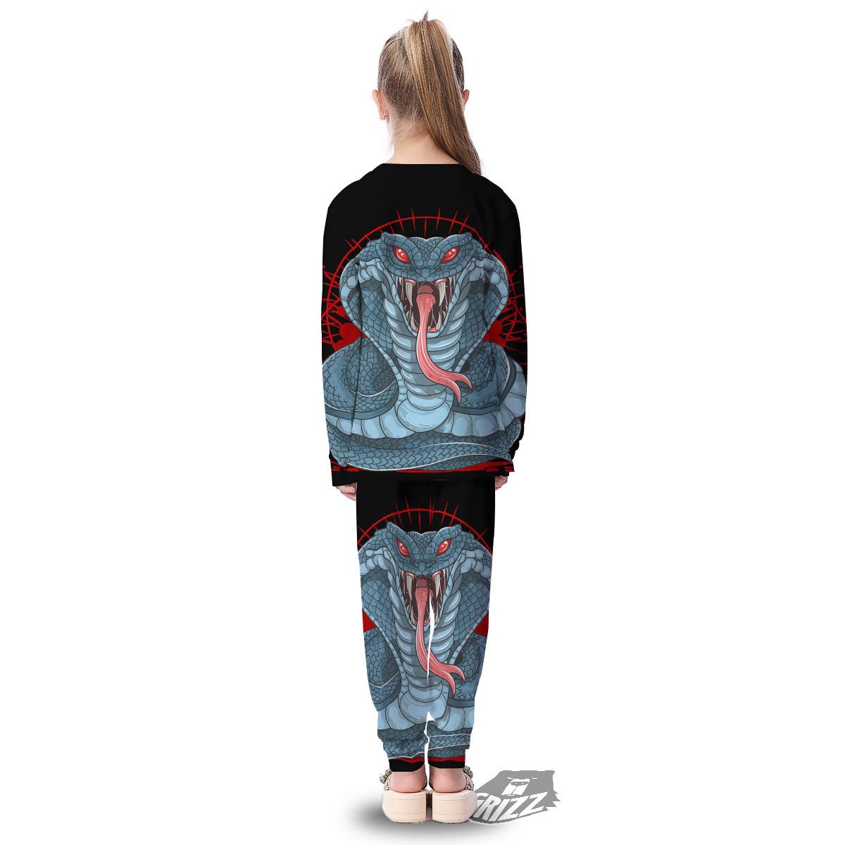 King Cobra Body Blue Print Kid's Pajamas-grizzshop