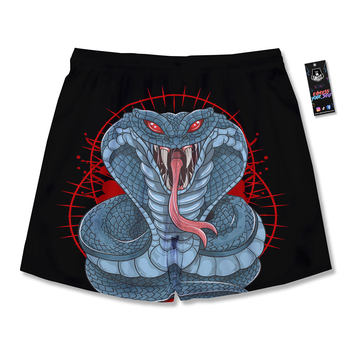 King Cobra Body Blue Print Men's Running Shorts-grizzshop