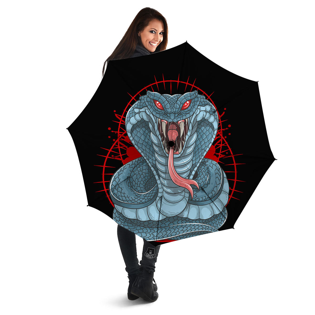 King Cobra Body Blue Print Umbrella-grizzshop