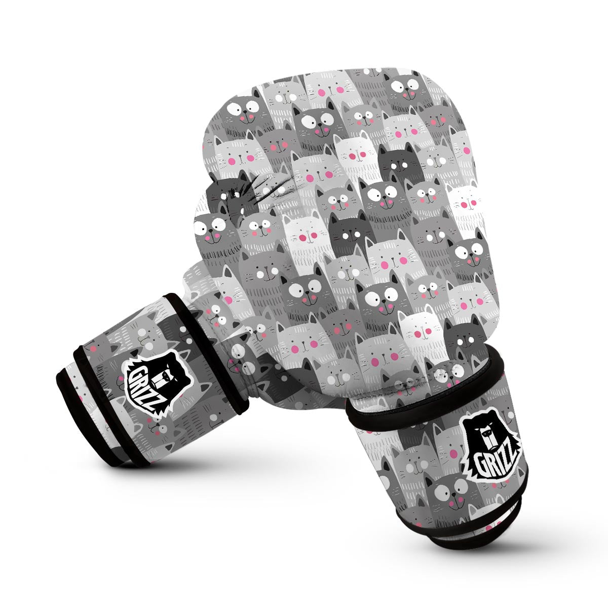 Kitten Cat Pattern Print Boxing Gloves-grizzshop