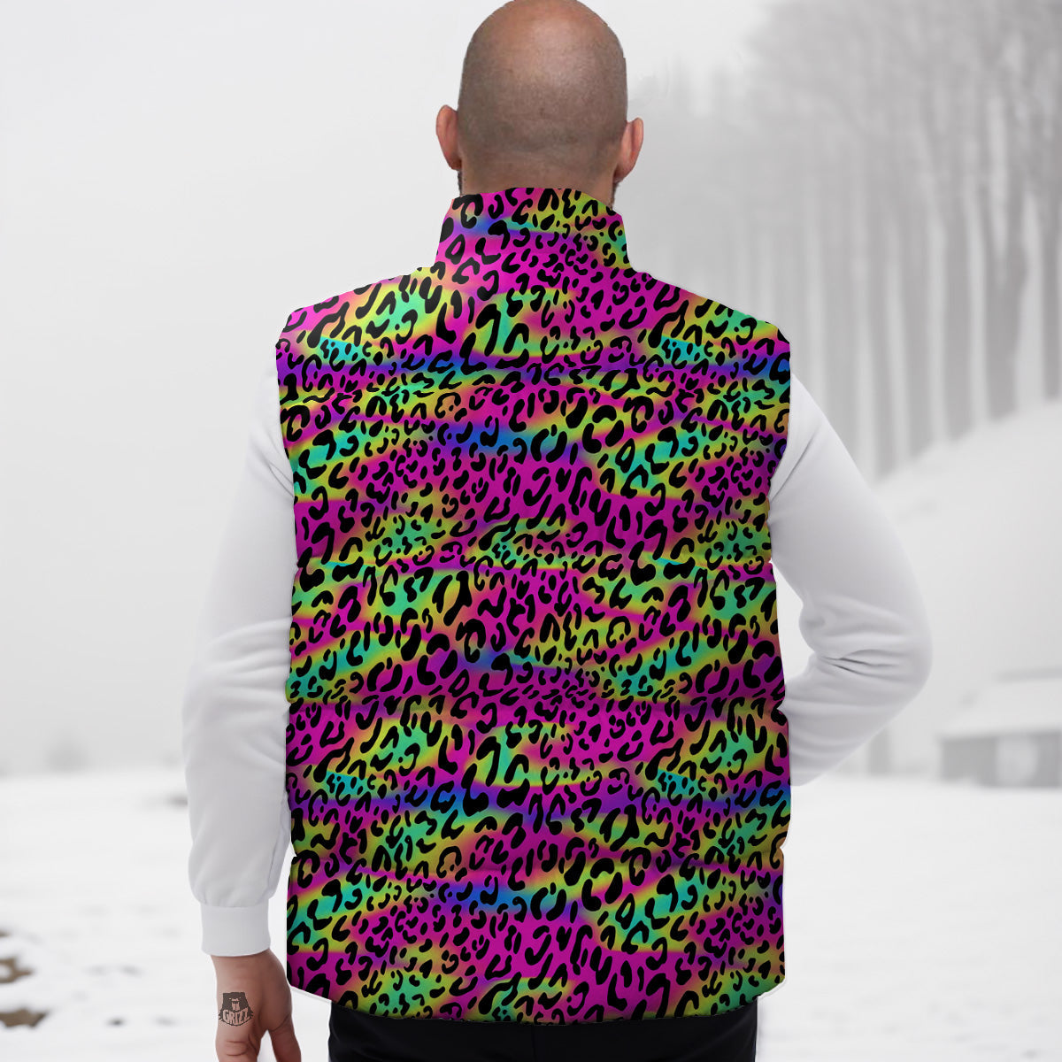 Kitten Floral Cat Pattern Print Down Vest-grizzshop