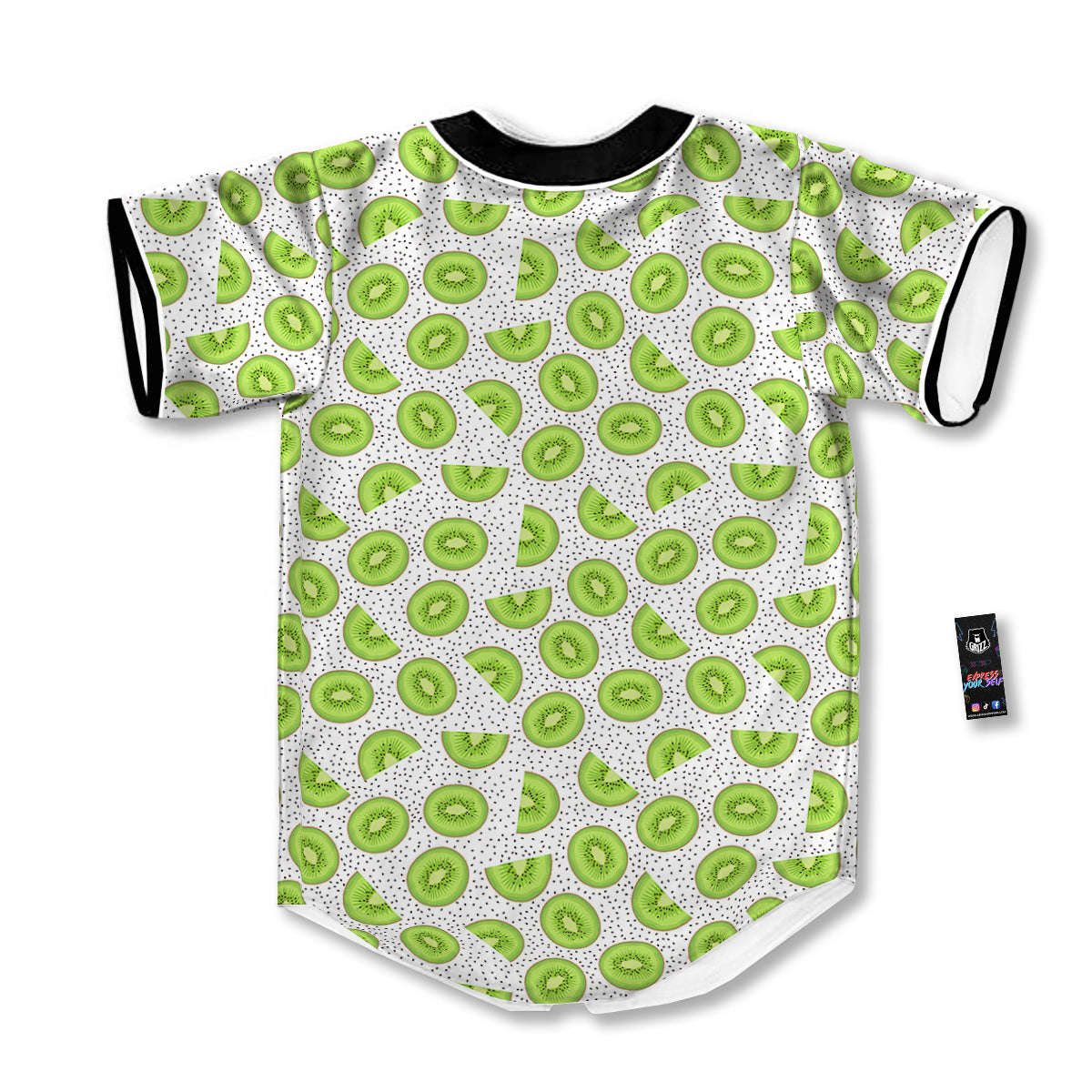 Kiwi Cute Print Pattern Baseball Jersey-grizzshop