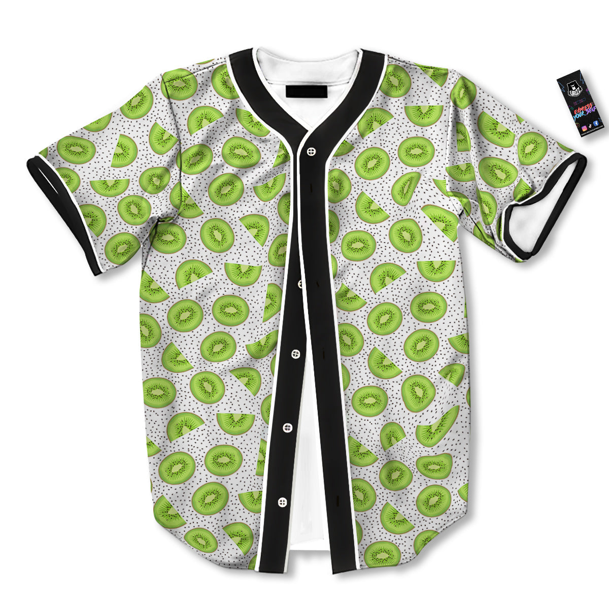Kiwi Cute Print Pattern Baseball Jersey-grizzshop