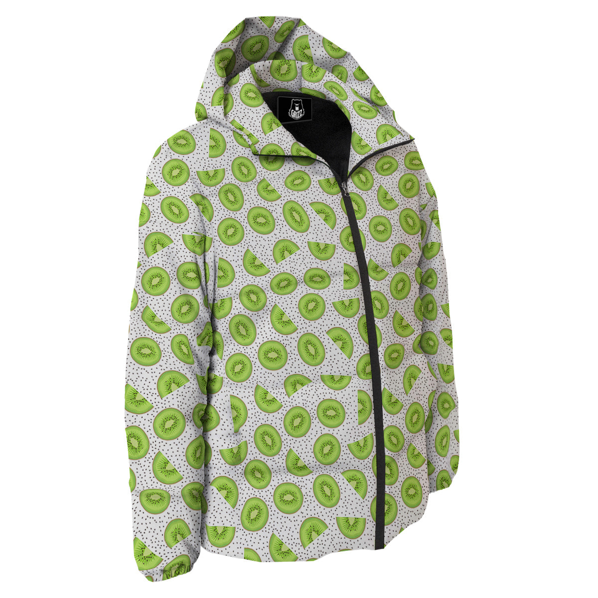 Kiwi Cute Print Pattern Down Jacket-grizzshop