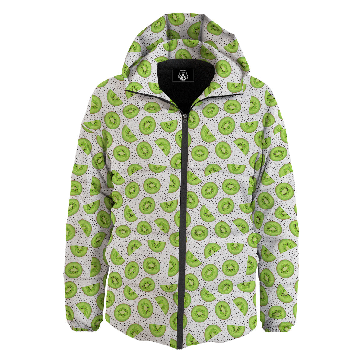 Kiwi Cute Print Pattern Down Jacket-grizzshop