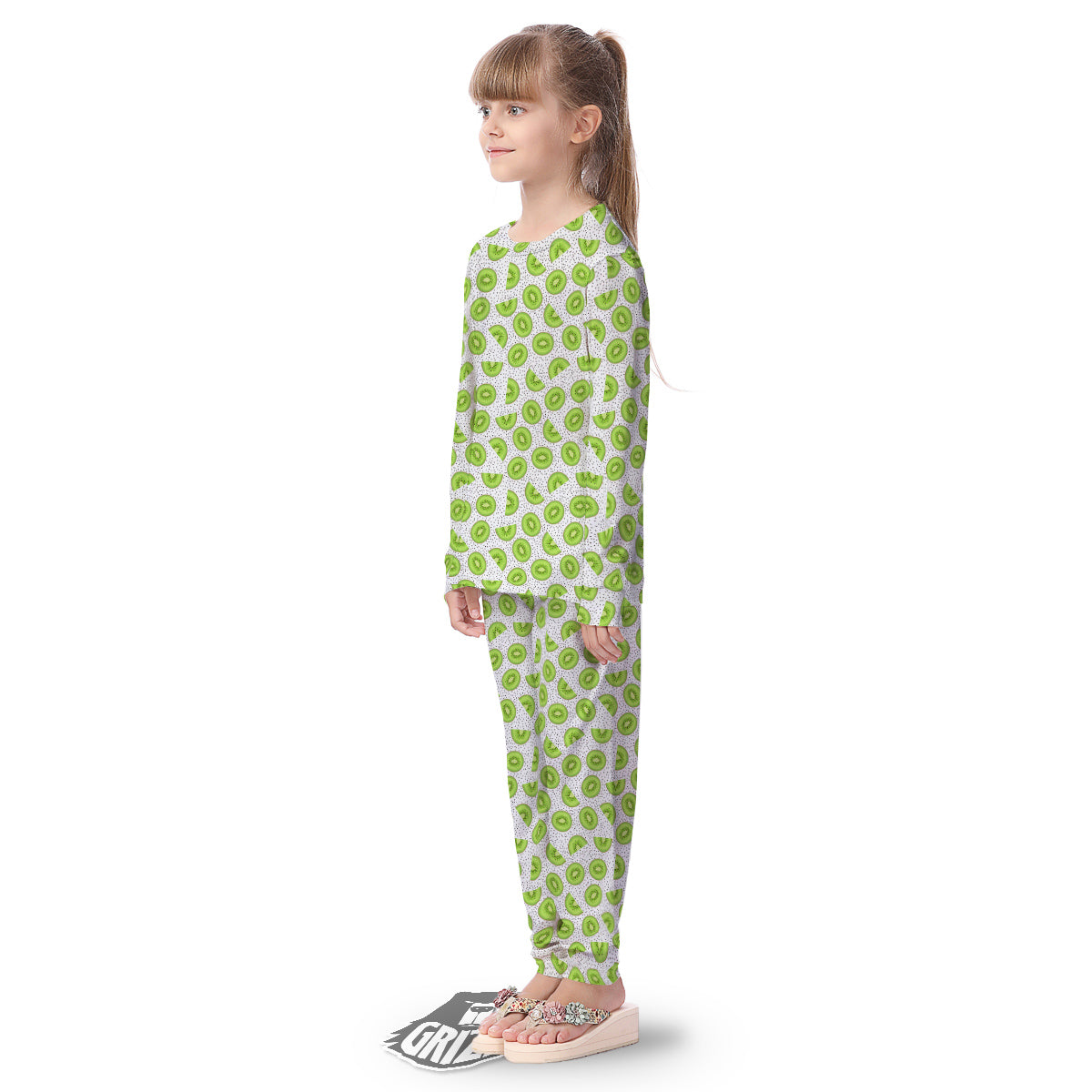 Kiwi Cute Print Pattern Kid's Pajamas-grizzshop