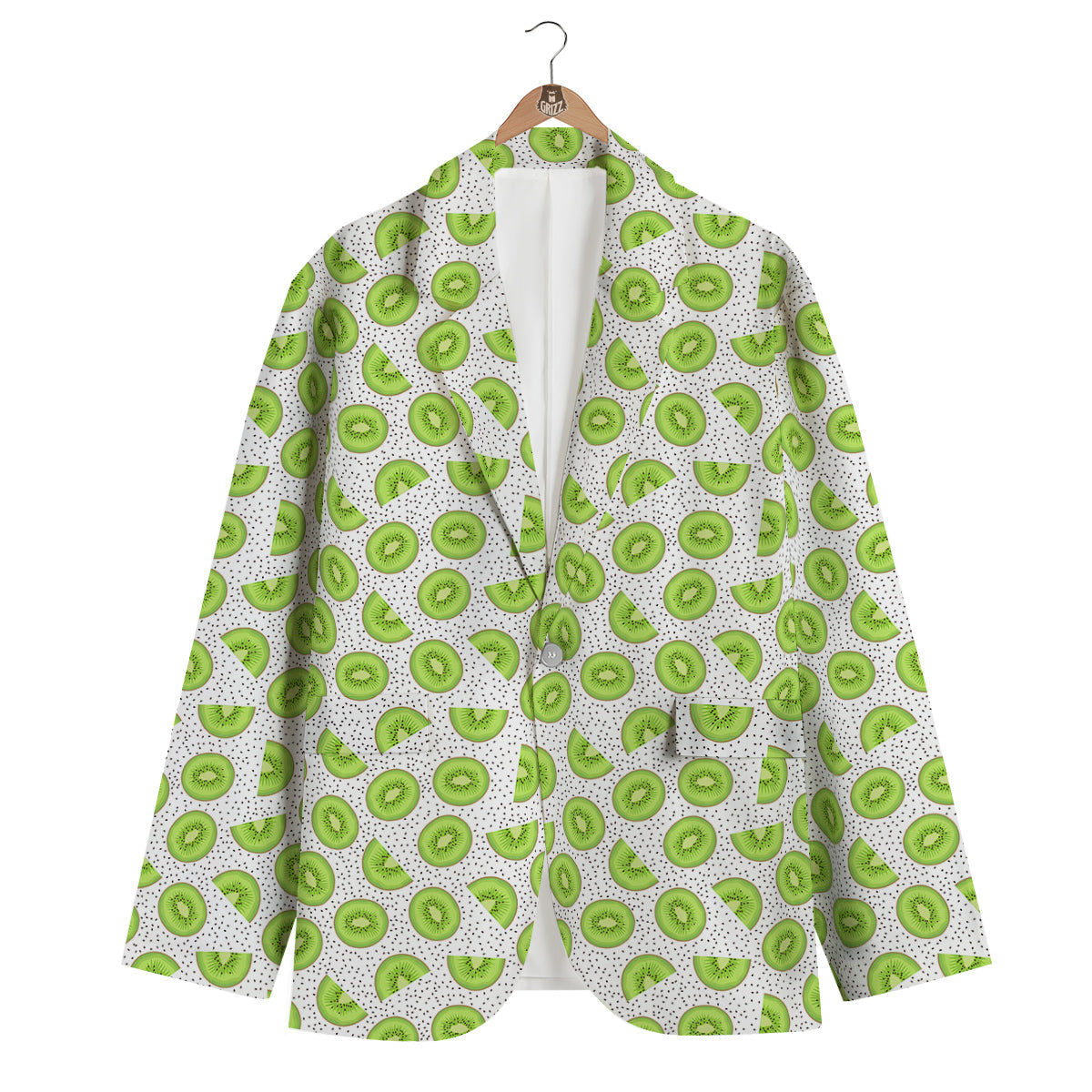 Kiwi Cute Print Pattern Men's Blazer-grizzshop