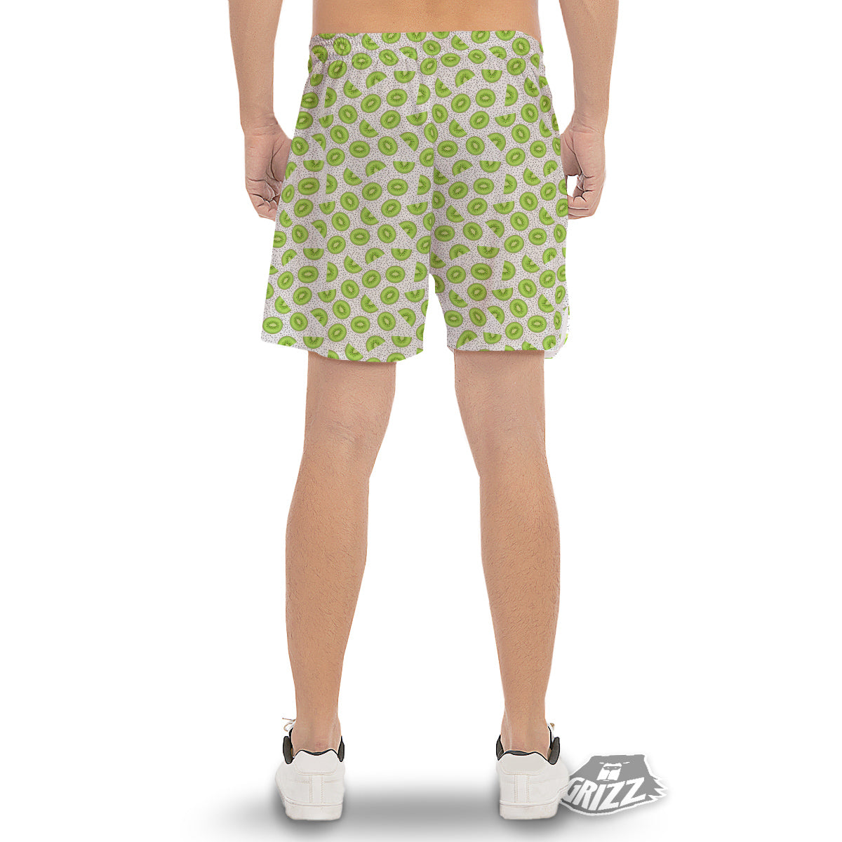 Kiwi Cute Print Pattern Men's Gym Shorts-grizzshop