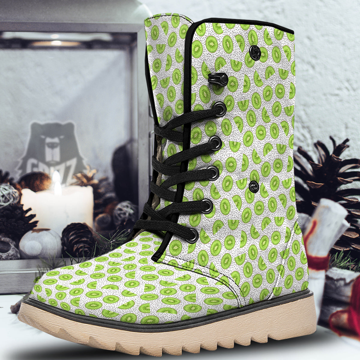 Kiwi Cute Print Pattern Snow Boots-grizzshop